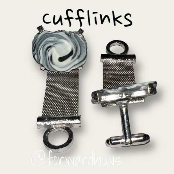 Vintage Mesh Wrap Around Cufflinks Cuff Link - Picture 2 of 6